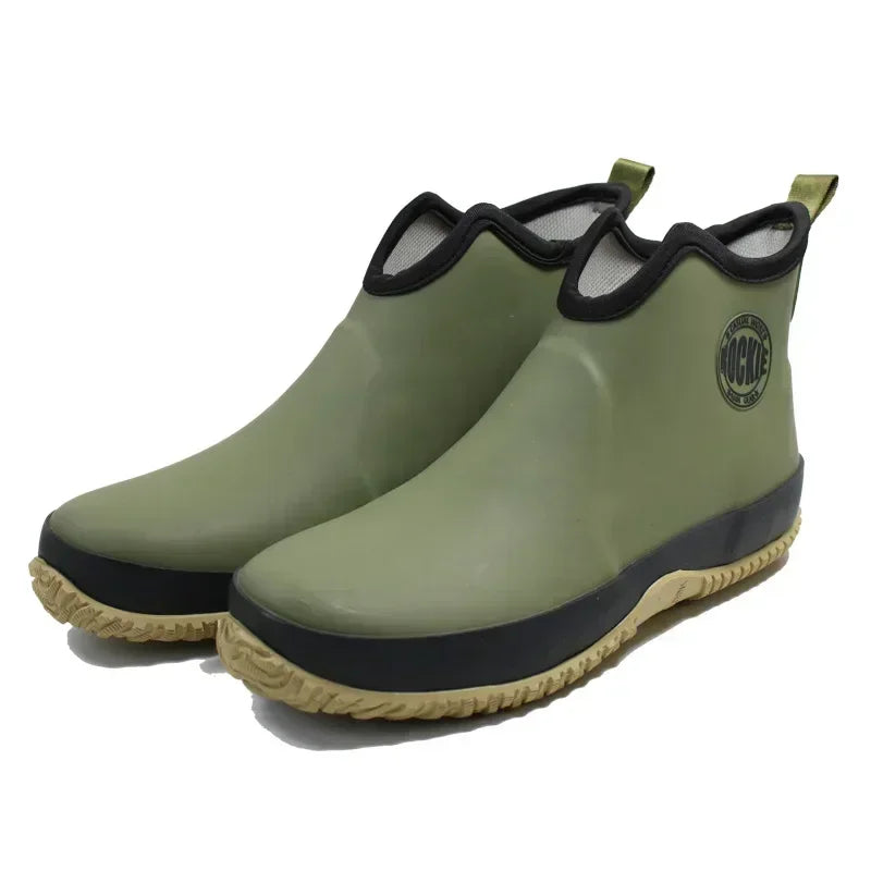 Men Rain Boots Fashion Rubber Shoes for Man Platform Rain Boots 2025 Autumn Slip on Waterproof Work Mens Booties Bota Masculina