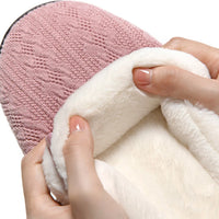 Women Winter Furry Slippers Short Plush Slippers Fashion Indoor Outdoor Fluffy Suede Slides Non-slip Home Cotton Shoes