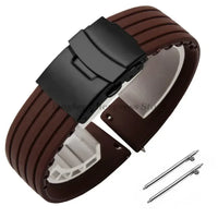 18mm 20mm 22mm 24mm Quick Release Silicone Watchband for Huawei Watch GT4/GT3 46mm for Seiko for Omega for Fossil Rubber Straps