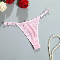 New Adjustable Girls G-Strings Pants Satin  Cotton Crotch T-Back Women's Sexy Thin Strap Bow Underwear Plus Size