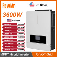 3600W Hybrid Solar Inverter 24V DC to 100/110/120V AC With 120A MPPT Solar Charger Controller Max PV 500Vdc Fit LifePo4 Battery