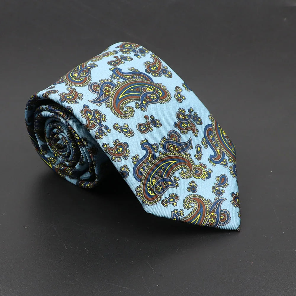 Super Soft Bohemian Silk Ties Men's Fashion 7.5cm Necktie For Men Wedding Business Meeting Gravata Colorful Novelty Printing Tie