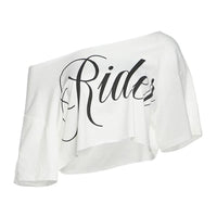 Spring New Women's Solid Color Loose Fashion Slant Neck Printed Short Sleeve Top for Women