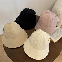 1× Foldable Wide Brim Ponytail Sun Hat Summer Autumn Outgoing UV Protection Bucket Hat for Women Fisherman Caps with Mask Button
