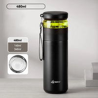 GIANXI 480ML Stainless Steel Cold Insulation Coffee Cup With Lid Household Ceramic Liner Water Bottle Kitchen Thermos Bottle