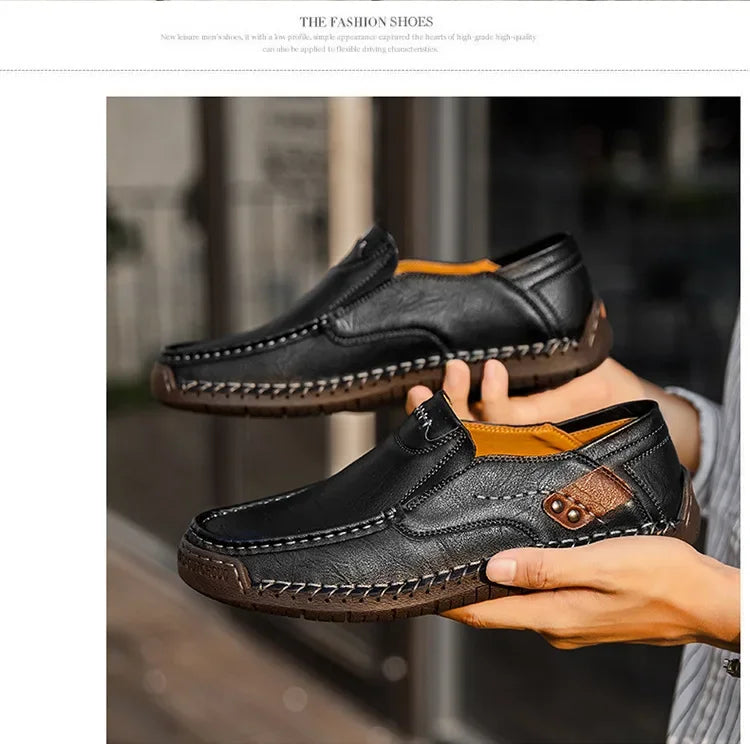 Mens Loafers Breathable Slip on Italian Driving Shoes Chaussure Homme Genuine Leather Men Handmade Casual Shoes