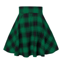 Sexy Black Checkered Women&#39;s Gothic Skirt Women Pleated Plaid Skirts