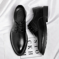 3 6 8cm Heel Men's Dress Shoes New Designer Cow Leather Increase Casual Spring Autumn Black Platform Wedding Shoes Male
