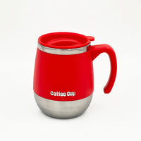 1pc 500ml Insulated Stainless Steel Coffee Mug with Lid, Double-Wall Vacuum Thermal Cup for Hot and Cold Drinks, Ideal for Home