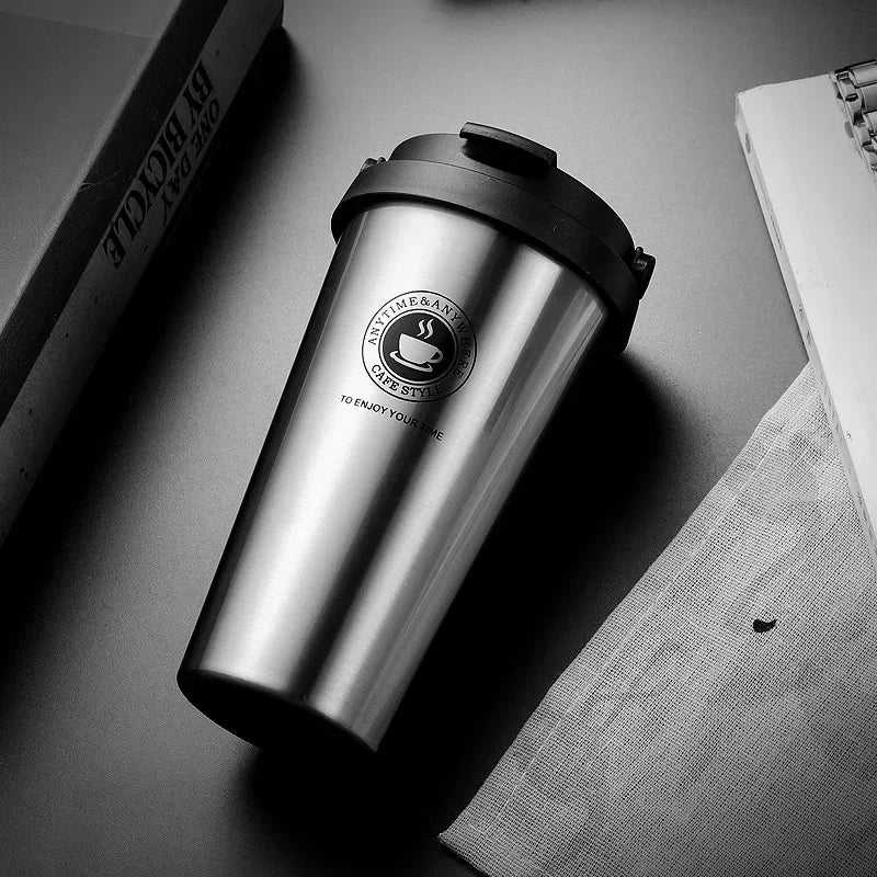 Stainless Steel Coffee Mugs Insulated Water Bottles with Handle Portable Thermos Cup Double Layer Tumbler Vacuum Flask