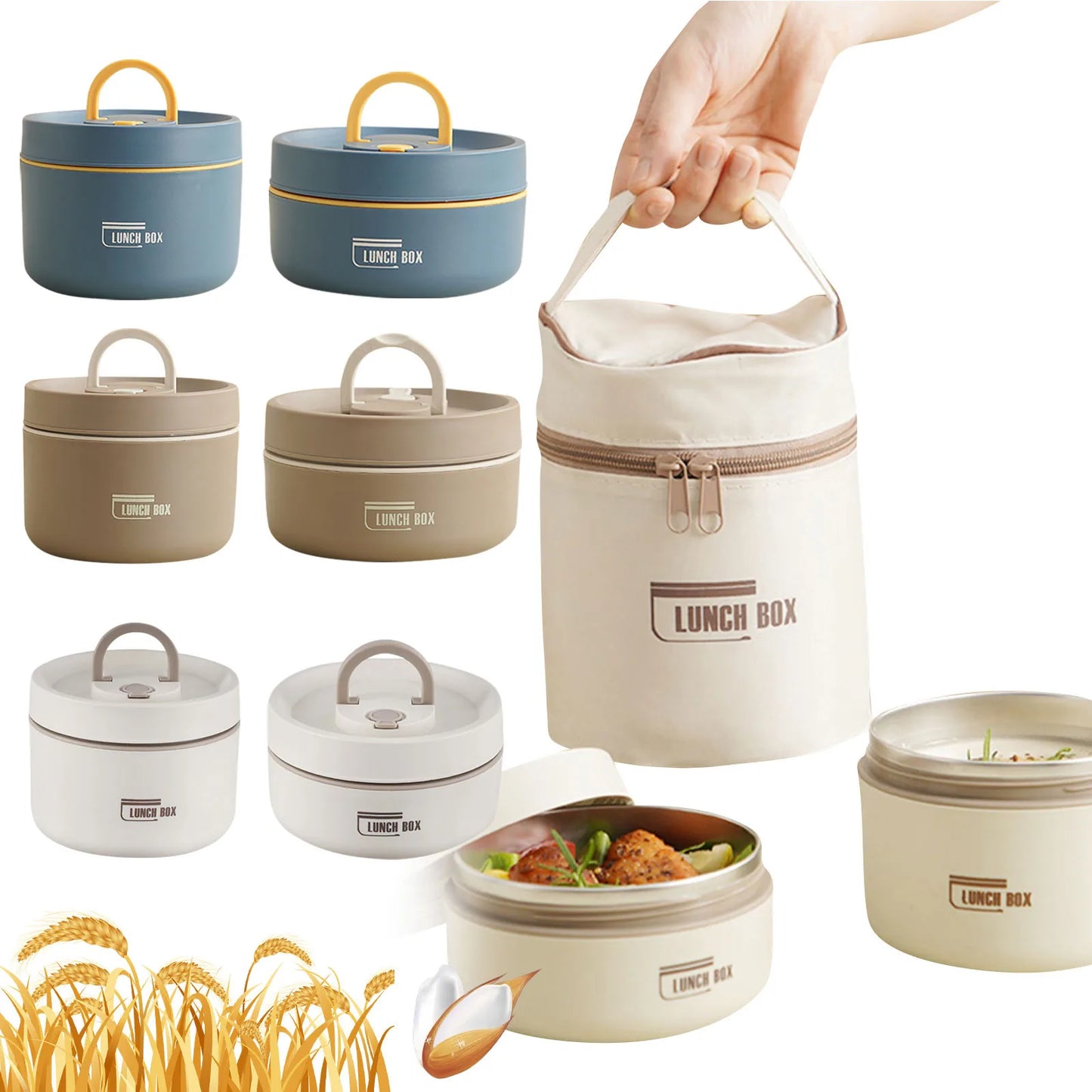 Stainless Steel Vacuum Thermal Lunch Box Insulated Lunch Bag Food Warmer Soup Cup Thermos Containers lunch box for kids tupper