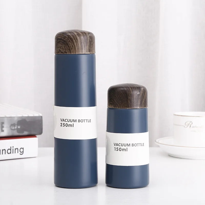 Small Stainless Steel Water Cup Cute Portable Insulation Cup Vacuum Flask Plastic Lids 250ml