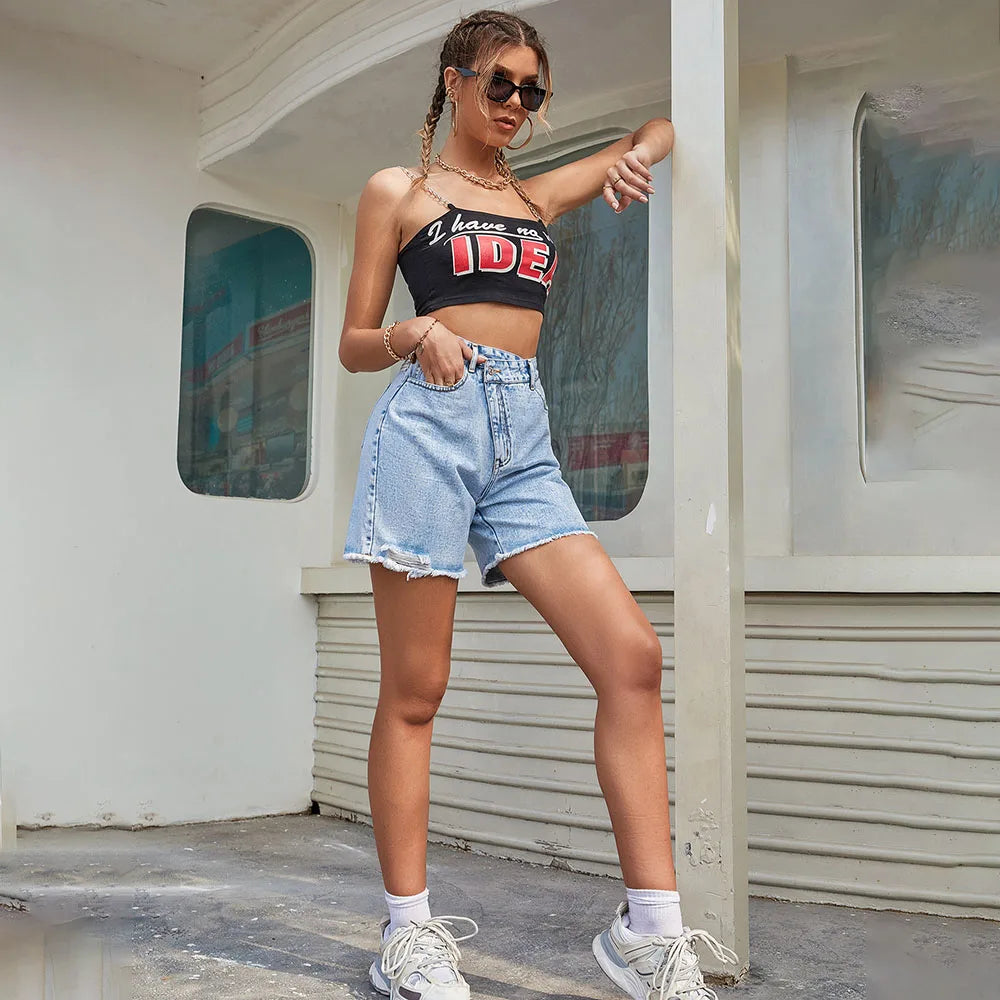 Casual Denim Shorts Women Jeans Feminino Woman High Waisted 2023 Korean Fashion Summer Slim Short Jean Femme