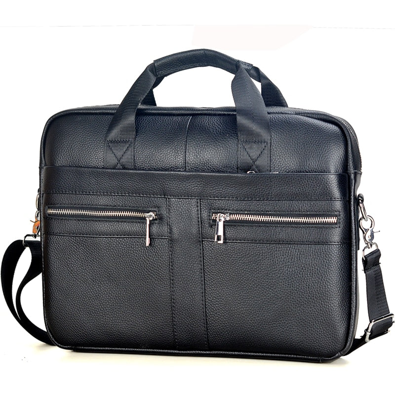 Men Genuine Leather Handbags Casual Leather Laptop Bags Male Business Travel Messenger Bags Men's Crossbody Shoulder Bag