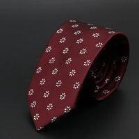 New Men Ties Solid Color Stripe Print Floral 6cm Jacquard Business Neckties Narrow Skinny Tie Wedding Prom Daily Wear Accessory