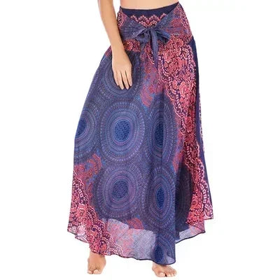 Sexy Summer Long Boho Bottom Women Skirt Vintage Casual Ropa Mujer Faldas Loose Fashion y2k Maxi Skirts Woman Clothing Saia Jupe