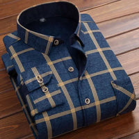 2025Men's Casual Warm Shirts Autumn Winter Long Sleeve Plaid Shirt Thick Warm Tops Men High Quality Soft Large Size Shirt Camisa