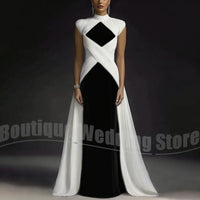 Evening Dresses for Women Fashion Pleated Draped Prom Gowns Slim Elegant High Collar Sleeveless Floor Length Party Dresses
