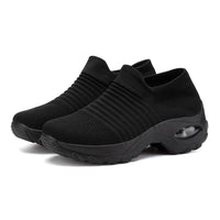 Women Sneakers Summer Fashion Black Sports Casual Shoes Breathable Mesh Lightweight Air Cushion Non-Slip Running Shoe Zapatillas
