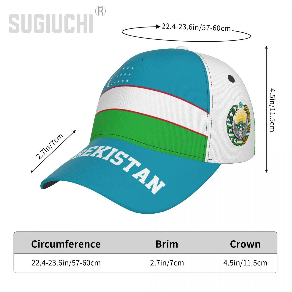 Unisex Uzbekistan Flag Uzbek Adult Baseball Cap Patriotic Hat for Baseball Soccer Fans Men Women