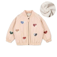 Children's coats for autumn and winter ks new collection Girls' embroidered sequined thickened wool jacket flight suit coat