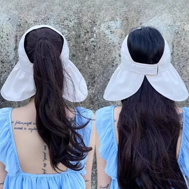 Empty Top Wide Brim Foldable Sun Hat for Women Spring Summer Anti UV Sunscreen Bucket Hat Girl Outdoor Hiking Fishing Beach Caps