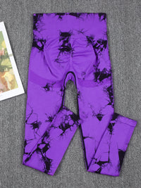 Sexy Booty Lifting Tie Dye Leggins Womens Gym High Waist Outdoors Skinny Stretch High Waist Seamless  Leggings Women Fitness
