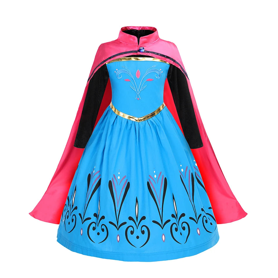 Girl Elsa Anna Dress Princess Costume Snow Queen Dress Baby Halloween Ariel Carnival Clothes Kids Cosplay Clothes Party Clothing