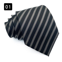 Wholesale 8CM Men's Necktie Classic Ties For Man Wedding Business Party Stripes Striped Jacquard Neck Tie Ascot Accessories