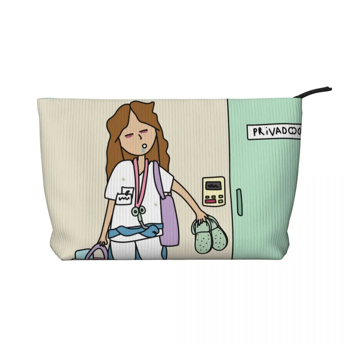 Custom Cartoon Doctor Nurse Enfermera En Apuros Toiletry Bag Women Cosmetic Makeup Organizer Lady Beauty Storage Dopp Kit Box