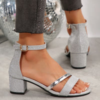 Women Sandals 2024 Summer New Fashion Sexy Medium High Heel Outdoor Sandals Elegant Casual Comfortable Wedding Shoes for Women