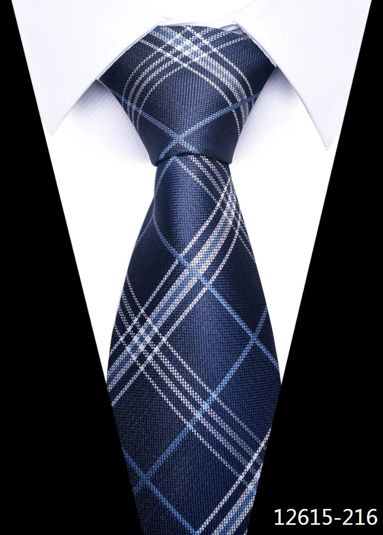 Newest Style 8 cm Necktie Man Blue Golden Striped Wedding Accessories Performance Tie Men Necktie Gravatas Fit Business