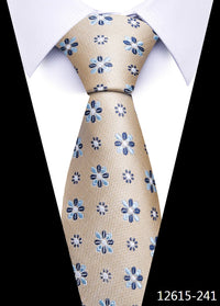 Newest Style 8 cm Necktie Man Blue Golden Striped Wedding Accessories Performance Tie Men Necktie Gravatas Fit Business