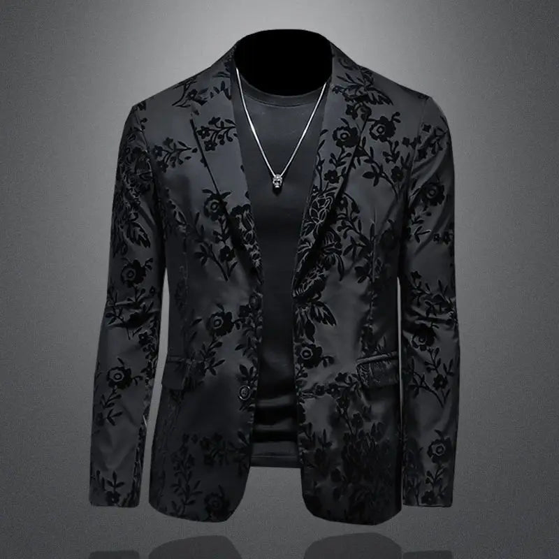 Men's Slim Fit Blazer Jacket Suit Business Wedding Casual Dress Coat Stage Show Costume 2025 Fashion Menswear