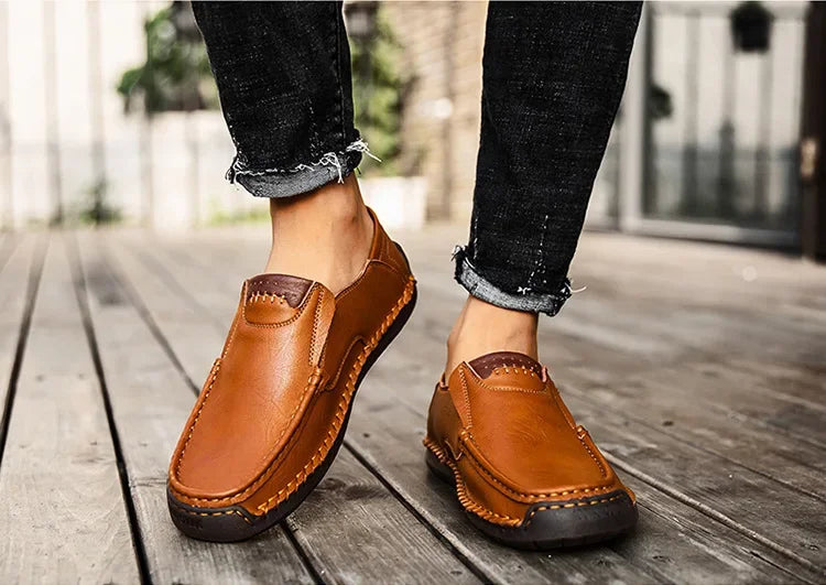 Mens Loafers Breathable Slip on Italian Driving Shoes Chaussure Homme Genuine Leather Men Handmade Casual Shoes