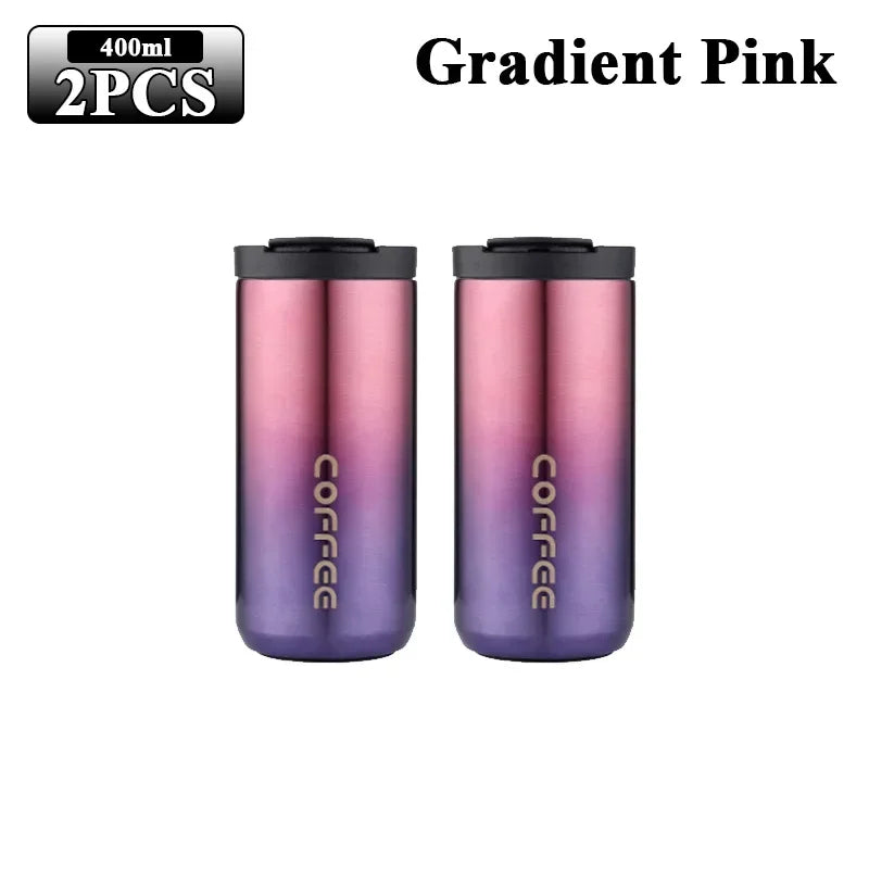 400ML Stainless Steel Coffee Cup Travel Thermal Mug Leak-Proof Thermos Bottle Tea Coffee Mug Office Business Style Thermos