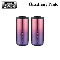 400ML Stainless Steel Coffee Cup Travel Thermal Mug Leak-Proof Thermos Bottle Tea Coffee Mug Office Business Style Thermos