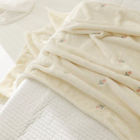 Fleece Baby Blanket Newborn Autumn Winter Swaddling Blankets Soft Warm Stroller Cover Bedding Bear Embroidery Babies Accessories