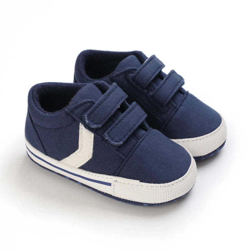 Newborn Baby Boys Girls Classic Sports Sneakers Canvas First Walkers Soft Sole Anti-Slip Comfortable Infant Toddler Shoes