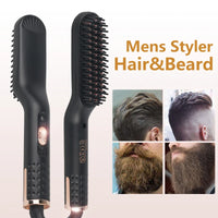Electric Beard Heated Brush Kit Hair Straightener Straightening Men Quick Styler  Beard Comb Electric Comb For Hair