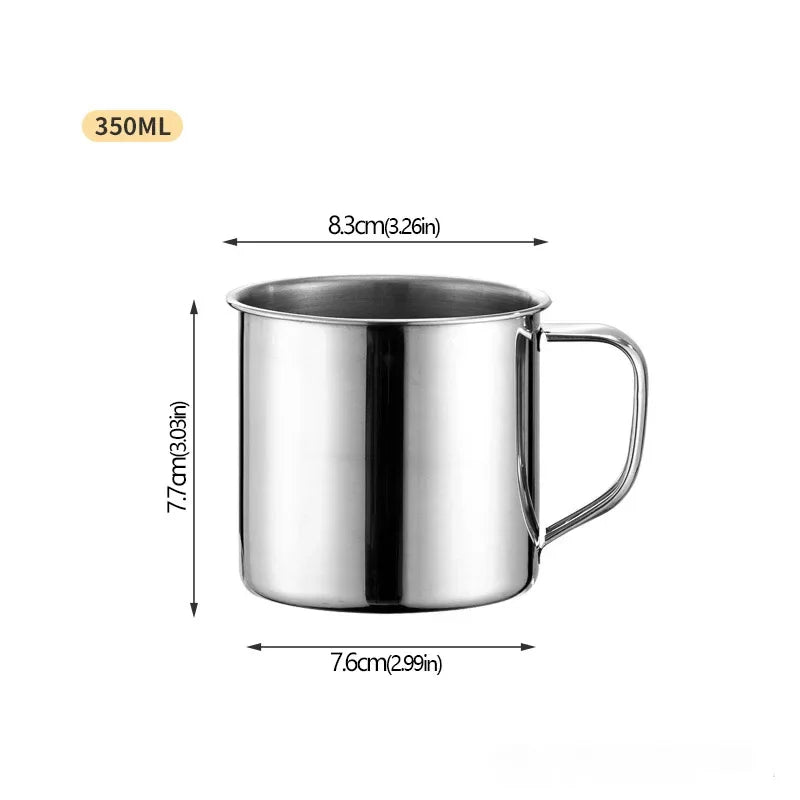 Stainless Steel Cup Portable Coffee Cup Camping Travel Mug Metal Coffee Mug Water Drinking Cup Milk Tea Cup Tumbler Water Mug