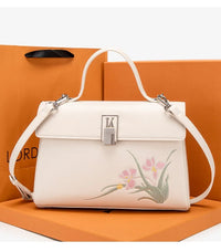 Ladies' one shoulder cross body bag soft new handbag new color contrasting embroidered cross body handbag