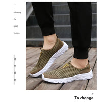 YRZL Lightweight Men Casual Shoes Breathable Slip on Male Casual Sneakers Anti-slip Men's Flats Outdoor Walking Shoes Size 39-46