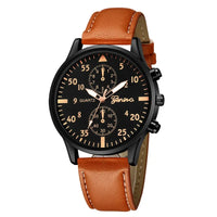 2/1pcs Men Sports Watches Set Man Business Quartz Wristwatch Luxury Brown Leather Bracelet Men Casual Clock Watch（no Box）gifts