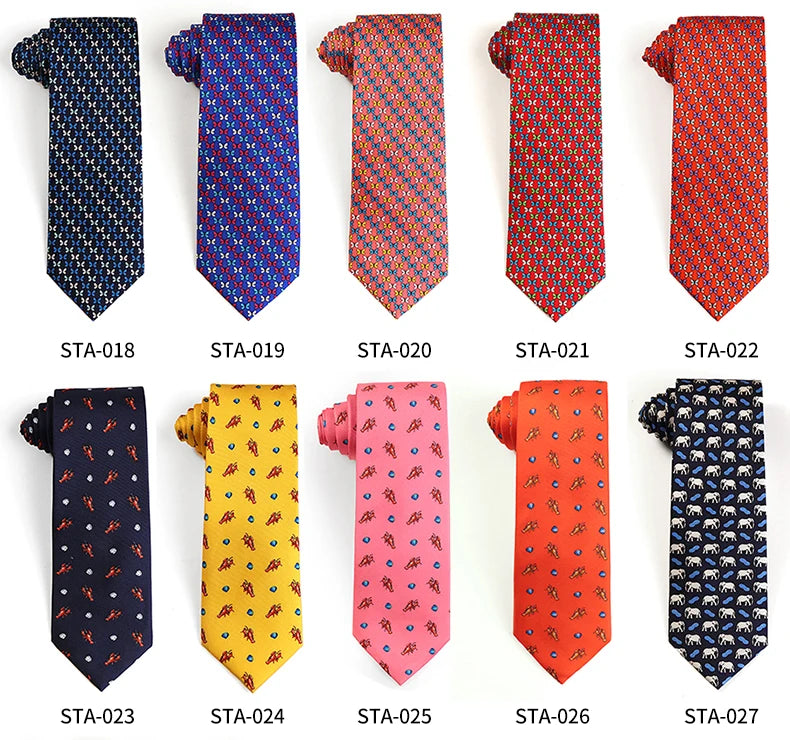 Tailor Smith 100% Silk Ties For Men Handmade Necktie With Animal Pattern Tie Father's Day Birthday Gift Tie