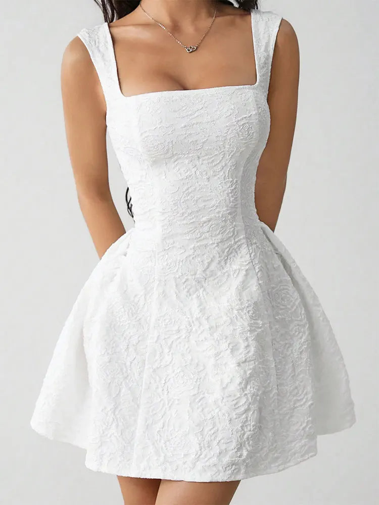 Women's Dresses Summer New Streetwear Fashion Tank Sleeve A-Line Dress Solid Sexy Club Party Female Backless Dresses Clothing