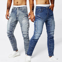 2025 Elastic Jeans Mens Small Straight Leg Denim Pants Outdoor Casual Motorcycle Pants High Street Classic High Quality Jeans