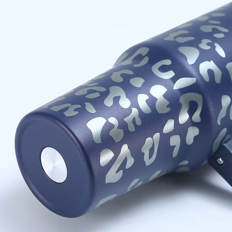 Stainless Steel Vacuum Insulated Car Mug, High Capacity Thermos Cup, Handle Straw Lid, Double Wall Thermal Iced Travel Cup, 40oz