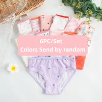 6PCS/Lot Kids Underwear Baby Girls Panties Cotton Floral Print Toddlers Shorts Briefs Cute Kid Panties Children's Underpants