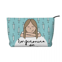 Custom Cartoon Doctor Nurse Enfermera En Apuros Toiletry Bag Women Cosmetic Makeup Organizer Lady Beauty Storage Dopp Kit Box